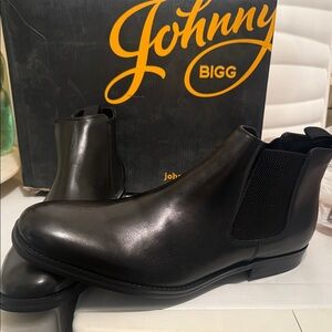 Johnny big Black Leather Men's Chelsea Boots